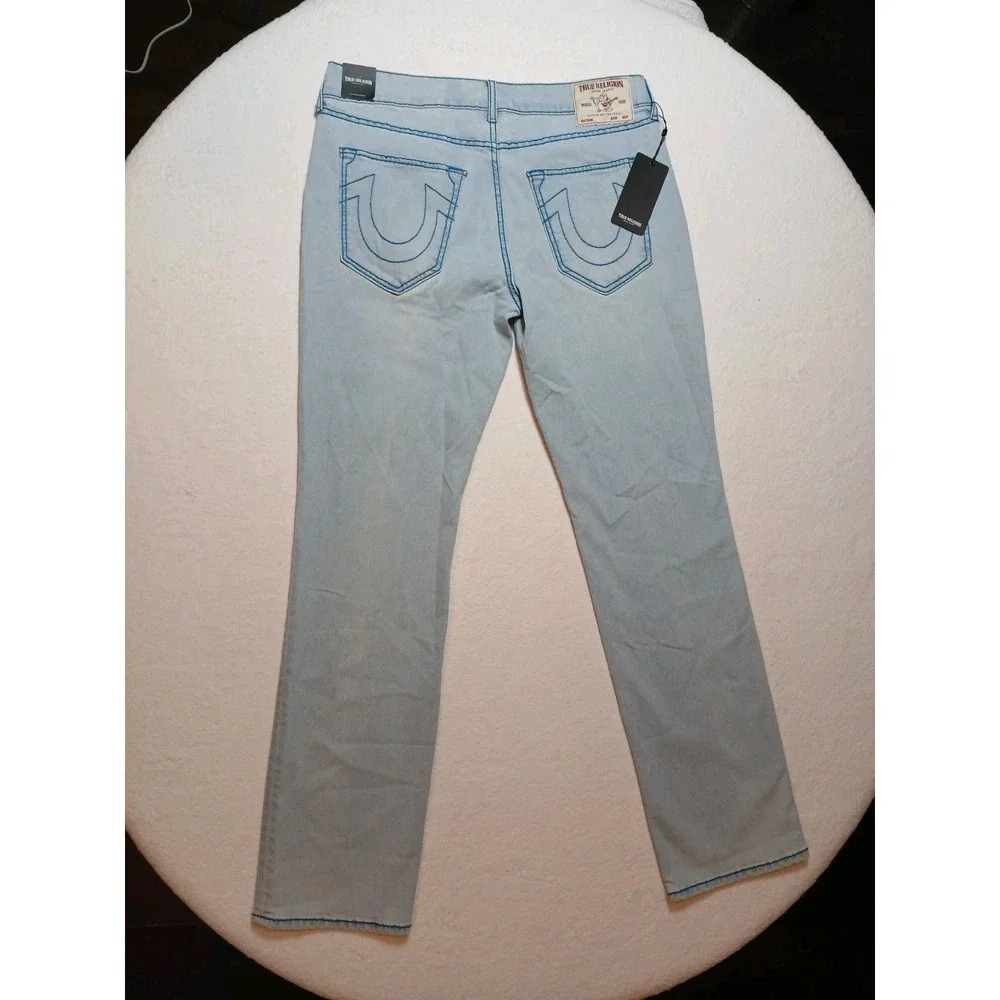 True Religion Ricky Big T NF Jeans Mens 34x34 Light Endless Wash Straight NWT